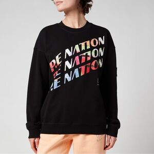 P.E. Nation Black Size M Check Mark graphic Pullover! Great condition! Colorful!